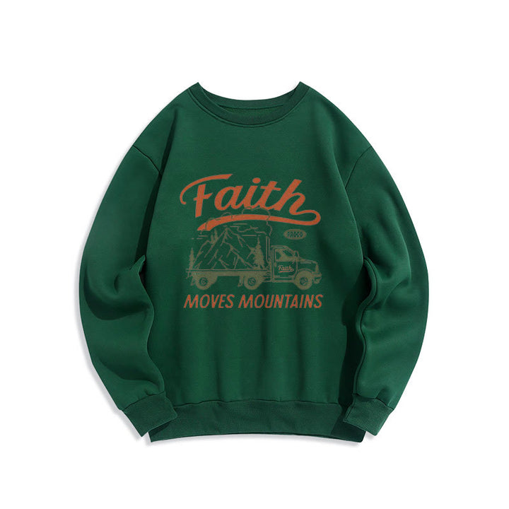 Christianartworkshop Zitat Farbiger Stil Glaube versetzt Berge Fleecegefüttertes Polyester-Sweatshirt - Grün - 2XL - image 11