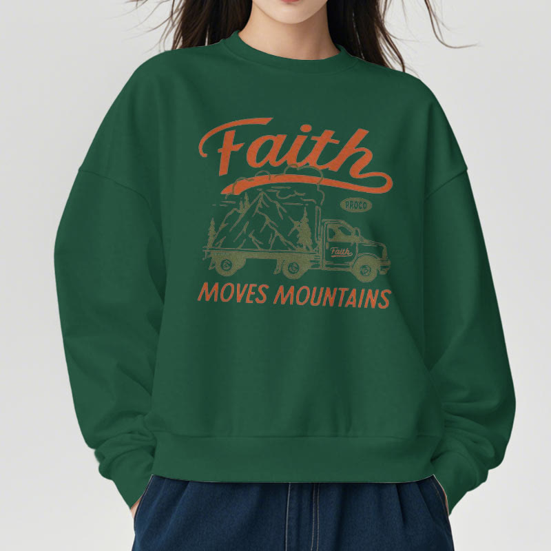 Christianartworkshop Zitat Farbiger Stil Glaube versetzt Berge Fleecegefüttertes Polyester-Sweatshirt - image 12