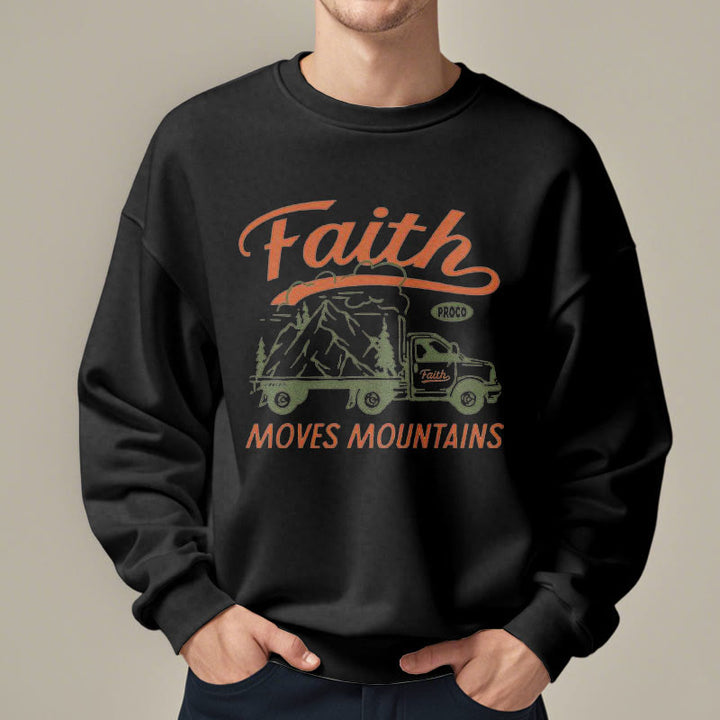 Christianartworkshop Zitat Farbiger Stil Glaube bewegt Berge Fleece gefüttertes Polyester-Sweatshirt - image 7