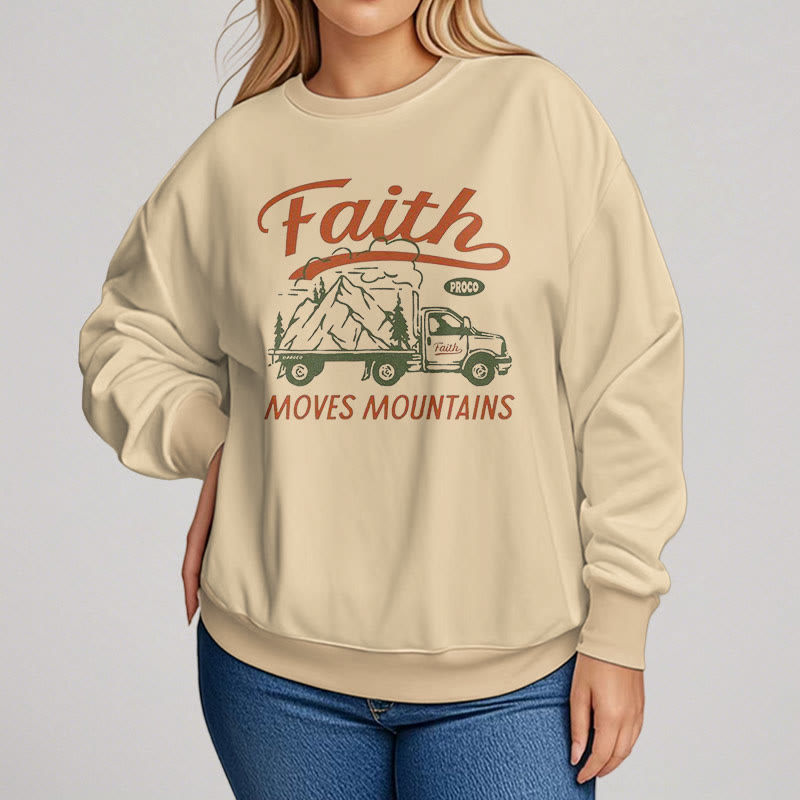 Christianartworkshop Zitat Farbiger Stil Glaube versetzt Berge Fleecegefüttertes Polyester-Sweatshirt - image 8