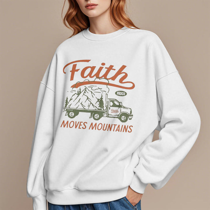 Christianartworkshop Zitat Farbiger Stil Glaube versetzt Berge Fleecegefüttertes Polyester-Sweatshirt - image 3