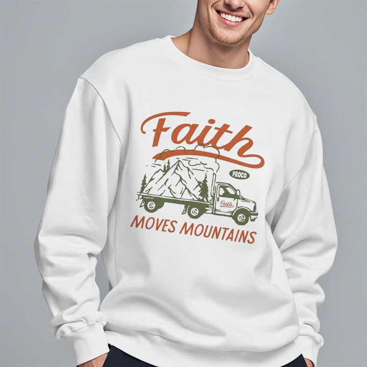 Christianartworkshop Zitat Farbiger Stil Glaube bewegt Berge Fleece gefüttertes Polyester-Sweatshirt - image 5