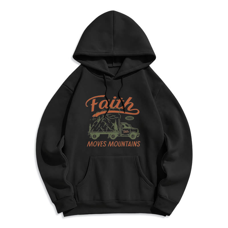 Christianartworkshop Zitat Farbiger Stil Glaube versetzt Berge Fleecegefütterter Polyester-Hoodie - Schwarz - 2XL - image 5