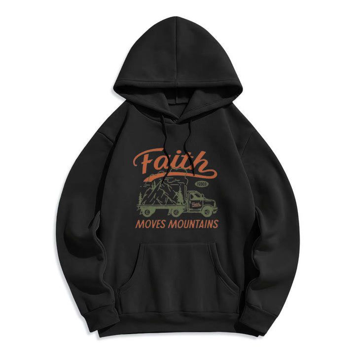 Christianartworkshop Zitat Farbiger Stil Glaube versetzt Berge Fleecegefütterter Polyester-Hoodie - Schwarz - 2XL - image 5
