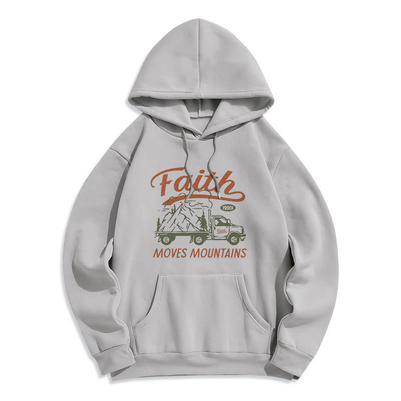 Christianartworkshop Zitat Farbiger Stil Glaube bewegt Berge Fleece gefütterter Polyester-Kapuzenpullover
