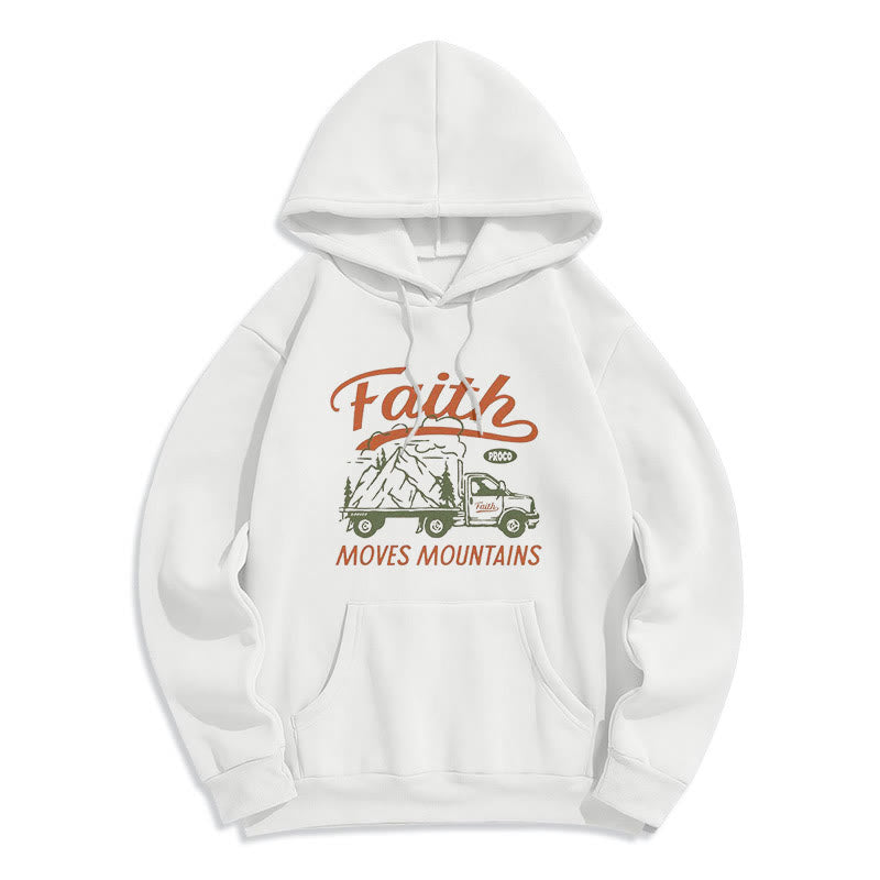 Christianartworkshop Zitat Farbiger Stil Glaube versetzt Berge Fleecegefütterter Polyester-Hoodie - Weiß - 2XL - image 0