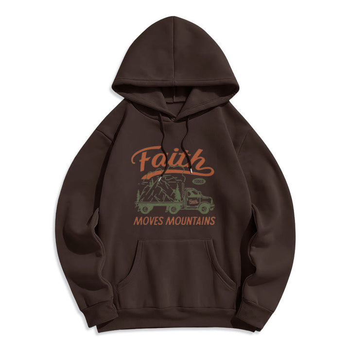 Christianartworkshop Zitat Farbiger Stil Glaube versetzt Berge Fleecegefütterter Polyester-Hoodie - Braun - 2XL - image 9