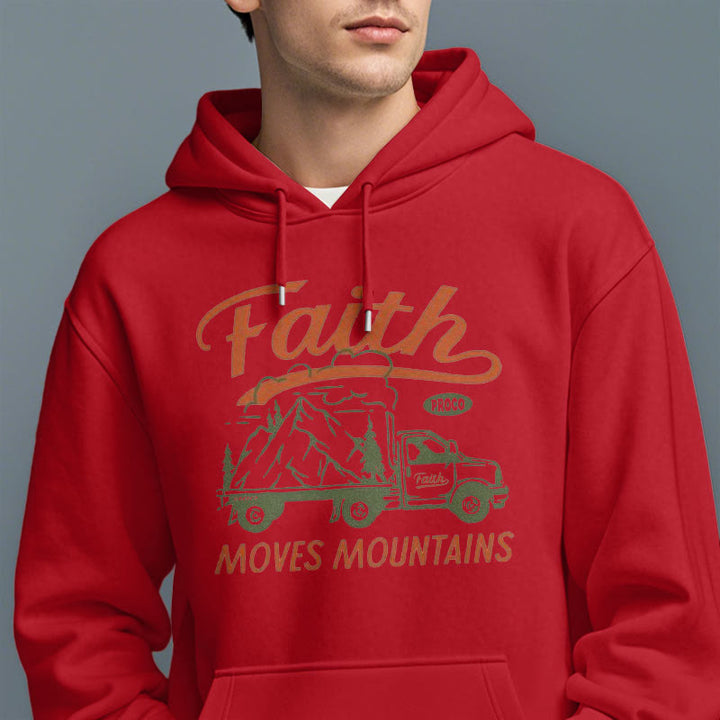 Christianartworkshop Zitat Farbiger Stil Glaube bewegt Berge Fleece gefütterter Polyester-Kapuzenpullover