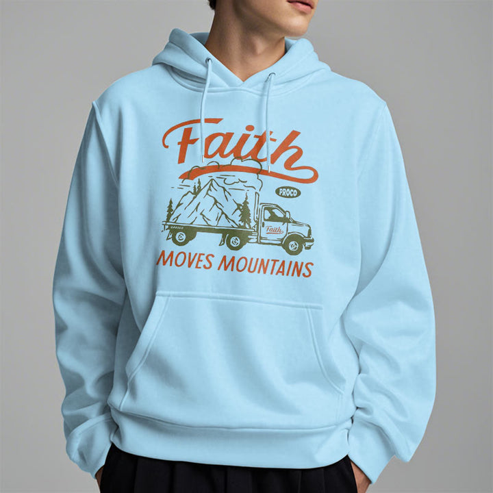 Christianartworkshop Zitat Farbiger Stil Glaube bewegt Berge Fleece gefütterter Polyester-Kapuzenpullover