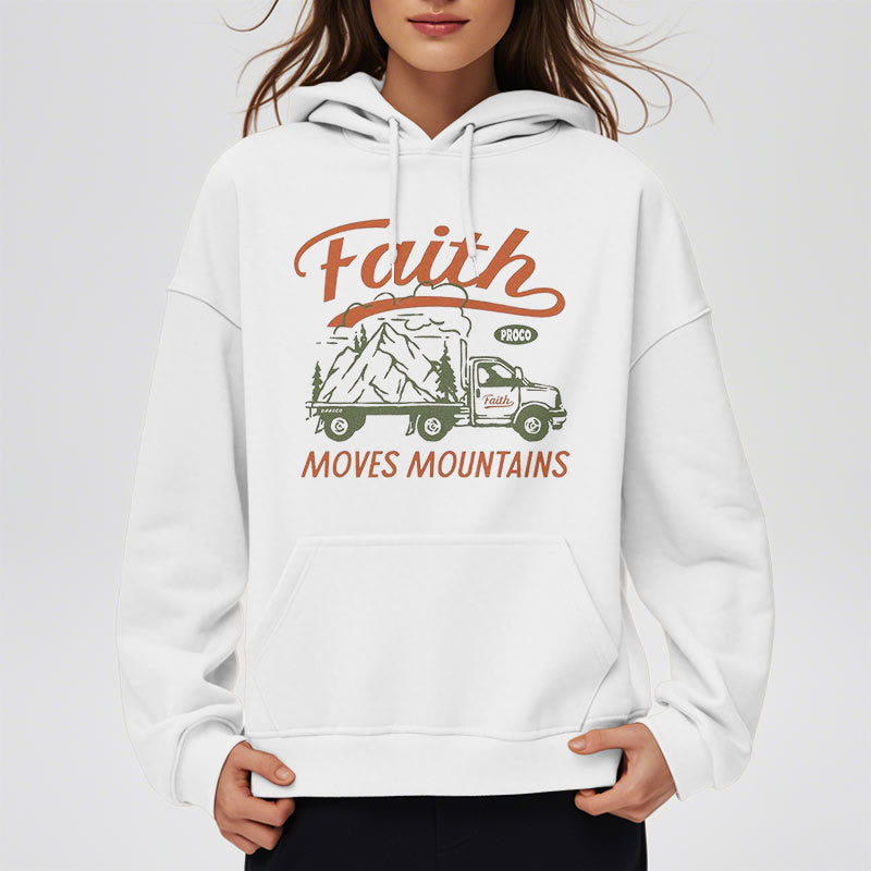 Christianartworkshop Zitat Farbiger Stil Glaube bewegt Berge Fleece gefütterter Polyester-Kapuzenpullover