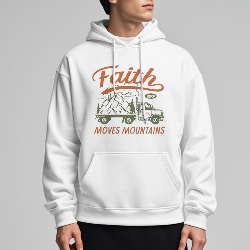 Christianartworkshop Zitat Farbiger Stil Glaube bewegt Berge Fleece gefütterter Polyester-Kapuzenpullover