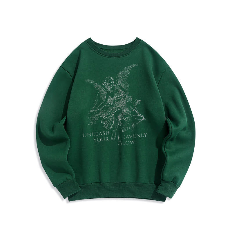 Christianartworkshop Klassischer Angel Unleash Your Heavenly Glow Polyester-Sweatshirt mit Fleecefutter