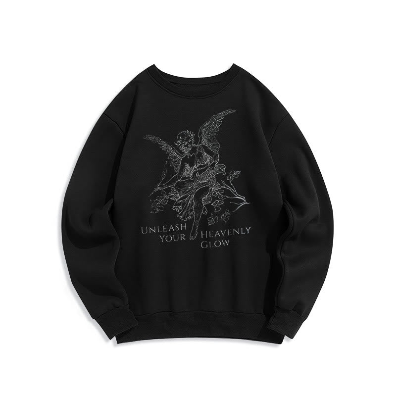 Christianartworkshop Klassischer Angel Unleash Your Heavenly Glow Polyester-Sweatshirt mit Fleecefutter