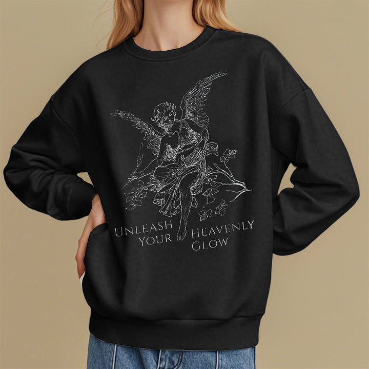 Christianartworkshop Klassischer Angel Unleash Your Heavenly Glow Polyester-Sweatshirt mit Fleecefutter