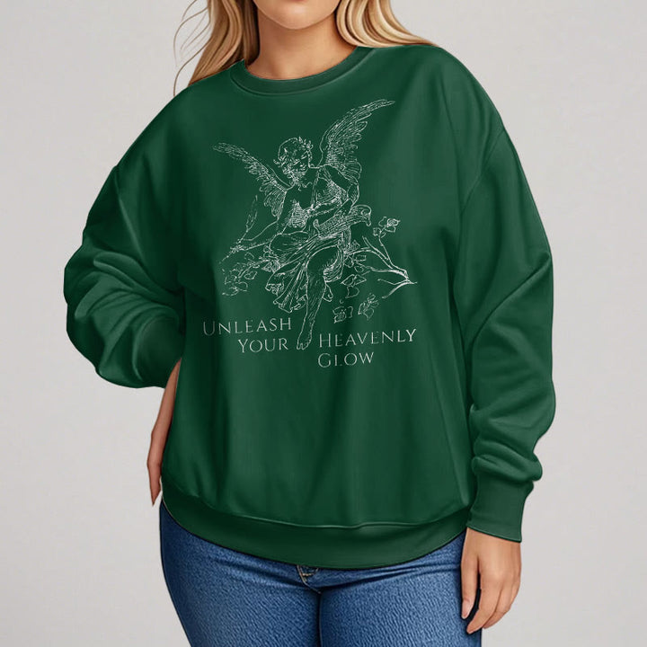 Christianartworkshop Klassischer Angel Unleash Your Heavenly Glow Polyester-Sweatshirt mit Fleecefutter