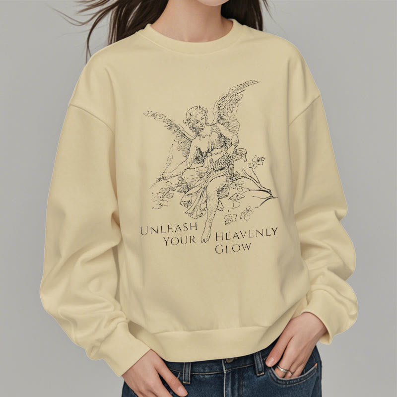 Christianartworkshop Klassischer Angel Unleash Your Heavenly Glow Polyester-Sweatshirt mit Fleecefutter