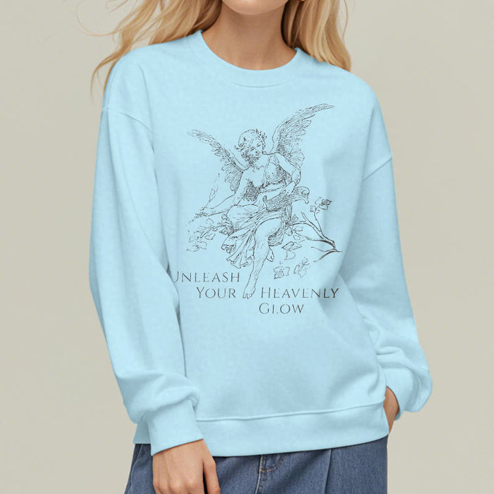 Christianartworkshop Klassischer Angel Unleash Your Heavenly Glow Polyester-Sweatshirt mit Fleecefutter