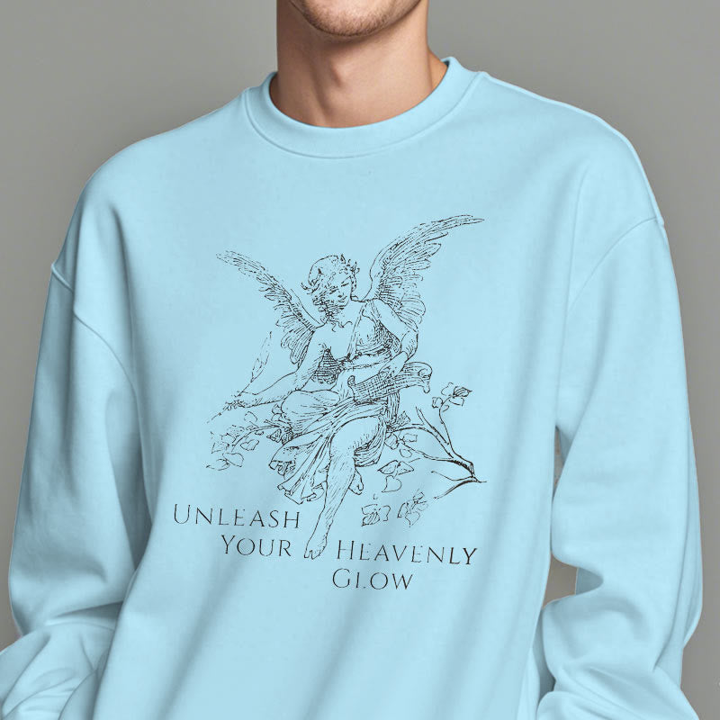 Christianartworkshop Klassischer Angel Unleash Your Heavenly Glow Polyester-Sweatshirt mit Fleecefutter