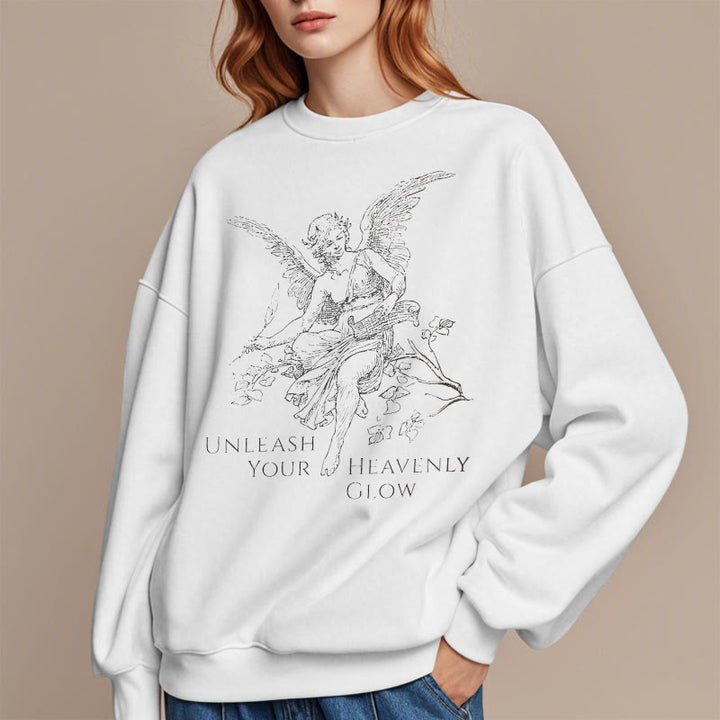 Christianartworkshop Klassischer Angel Unleash Your Heavenly Glow Polyester-Sweatshirt mit Fleecefutter