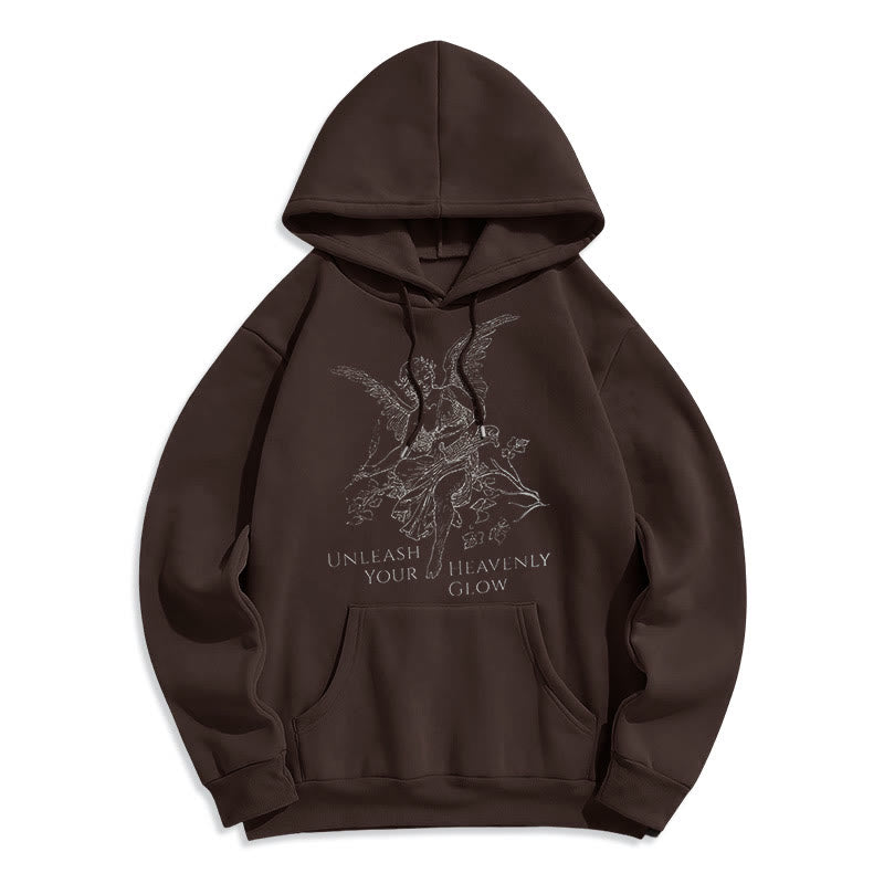 Christianartworkshop Klassischer Angel Unleash Your Heavenly Glow Polyester-Kapuzenpullover mit Fleecefutter