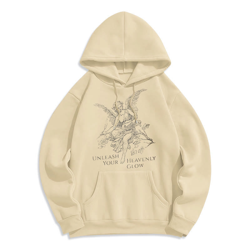 Christianartworkshop Klassischer Angel Unleash Your Heavenly Glow Polyester-Kapuzenpullover mit Fleecefutter
