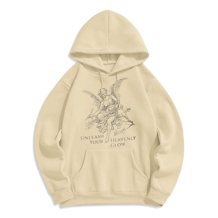 Christianartworkshop Klassischer Angel Unleash Your Heavenly Glow Polyester-Kapuzenpullover mit Fleecefutter
