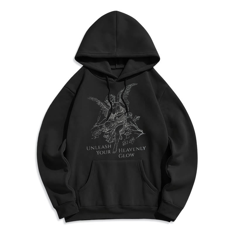 Christianartworkshop Klassischer Angel Unleash Your Heavenly Glow Polyester-Kapuzenpullover mit Fleecefutter