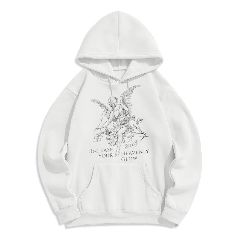 Christianartworkshop Klassischer Angel Unleash Your Heavenly Glow Polyester-Kapuzenpullover mit Fleecefutter