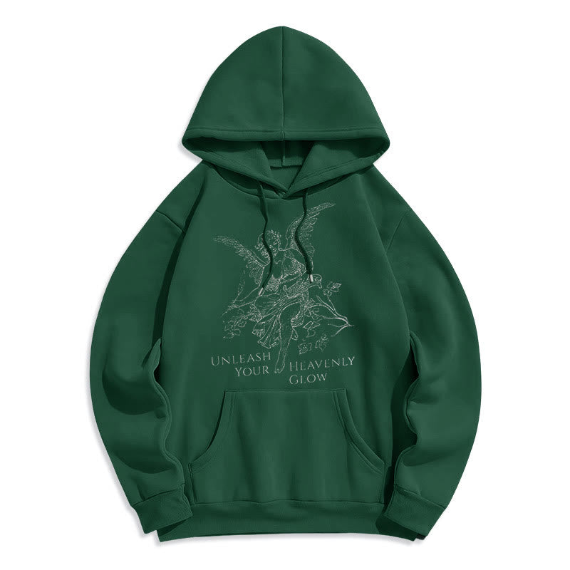 Christianartworkshop Klassischer Angel Unleash Your Heavenly Glow Polyester-Kapuzenpullover mit Fleecefutter