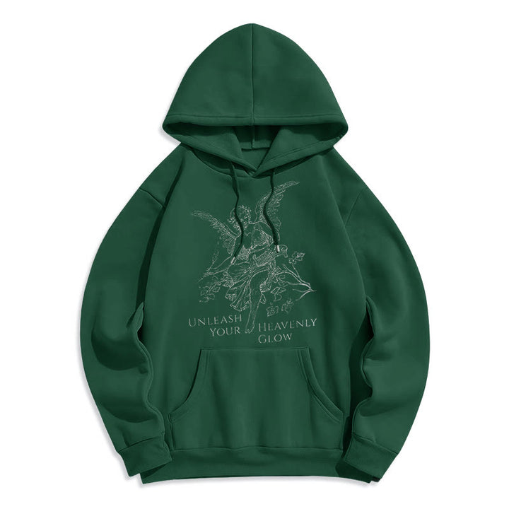Christianartworkshop Klassischer Angel Unleash Your Heavenly Glow Polyester-Kapuzenpullover mit Fleecefutter