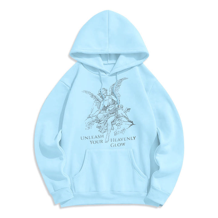 Christianartworkshop Klassischer Angel Unleash Your Heavenly Glow Polyester-Kapuzenpullover mit Fleecefutter