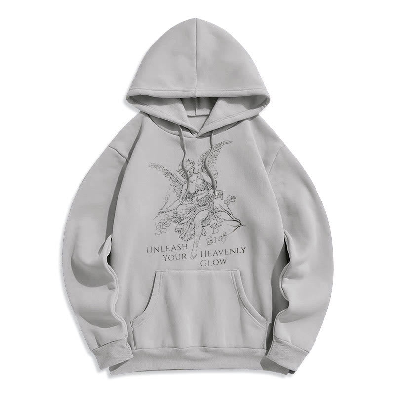Christianartworkshop Klassischer Angel Unleash Your Heavenly Glow Polyester-Kapuzenpullover mit Fleecefutter