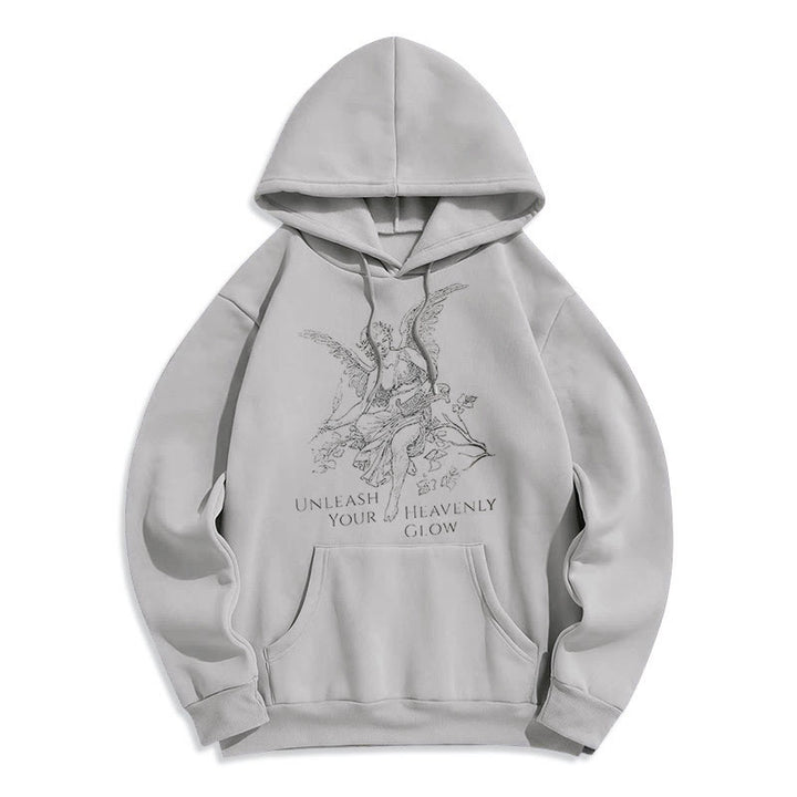 Christianartworkshop Klassischer Angel Unleash Your Heavenly Glow Polyester-Kapuzenpullover mit Fleecefutter