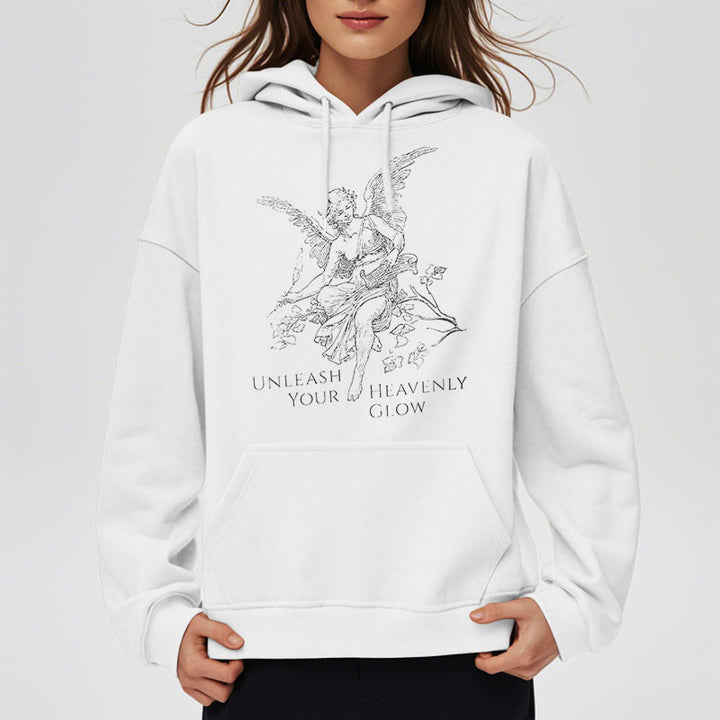 Christianartworkshop Klassischer Angel Unleash Your Heavenly Glow Polyester-Kapuzenpullover mit Fleecefutter