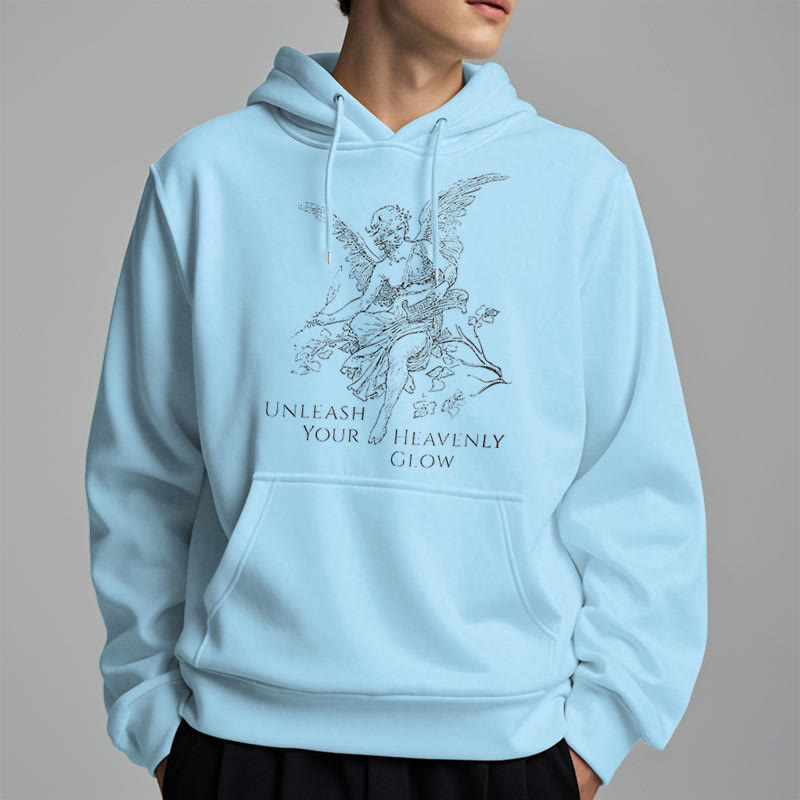 Christianartworkshop Klassischer Angel Unleash Your Heavenly Glow Polyester-Kapuzenpullover mit Fleecefutter