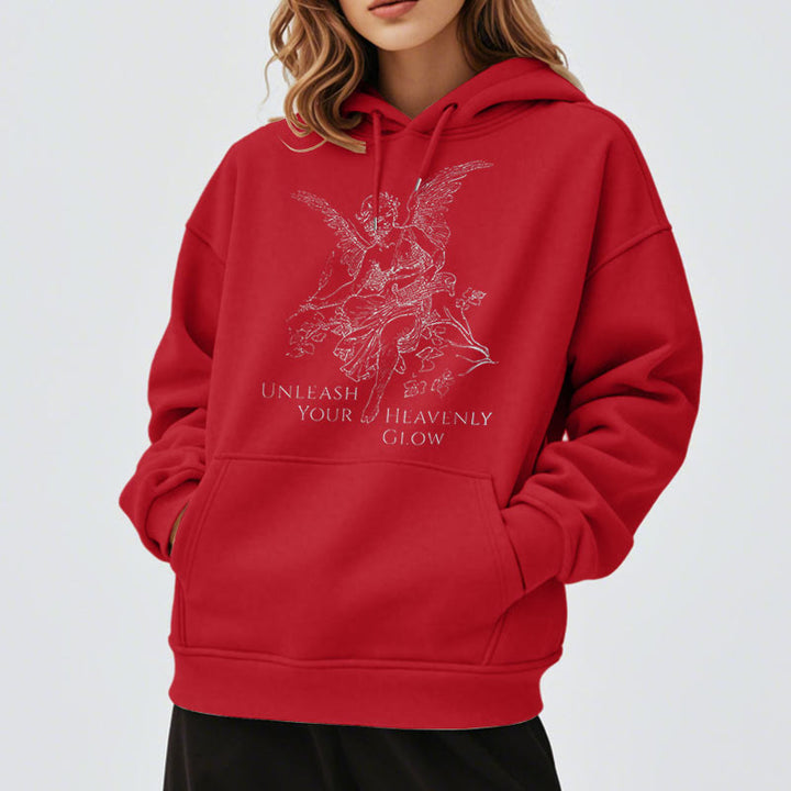 Christianartworkshop Klassischer Angel Unleash Your Heavenly Glow Polyester-Kapuzenpullover mit Fleecefutter