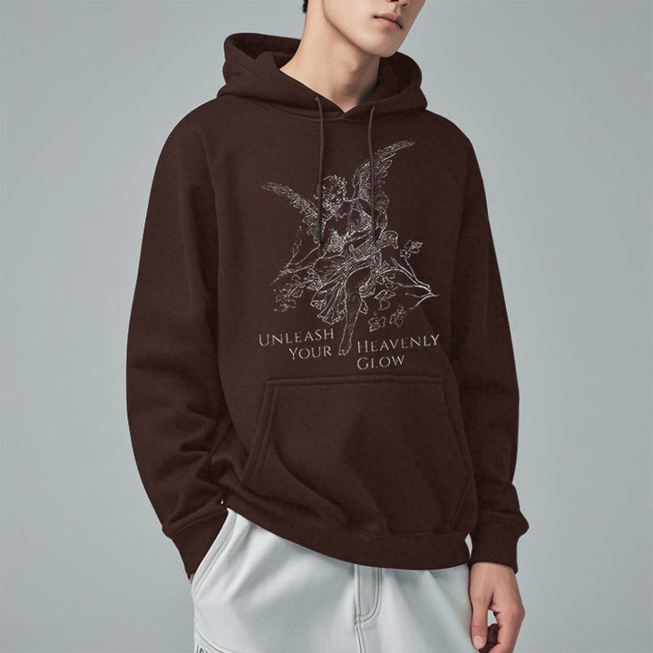 Christianartworkshop Klassischer Angel Unleash Your Heavenly Glow Polyester-Kapuzenpullover mit Fleecefutter