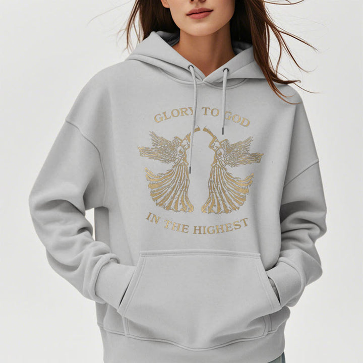 Christianartworkshop Kapuzenpullover aus Polyester im klassischen Stil mit der Aufschrift „Ehre sei Gott im höchsten Engel“ und Fleecefutter - image 17