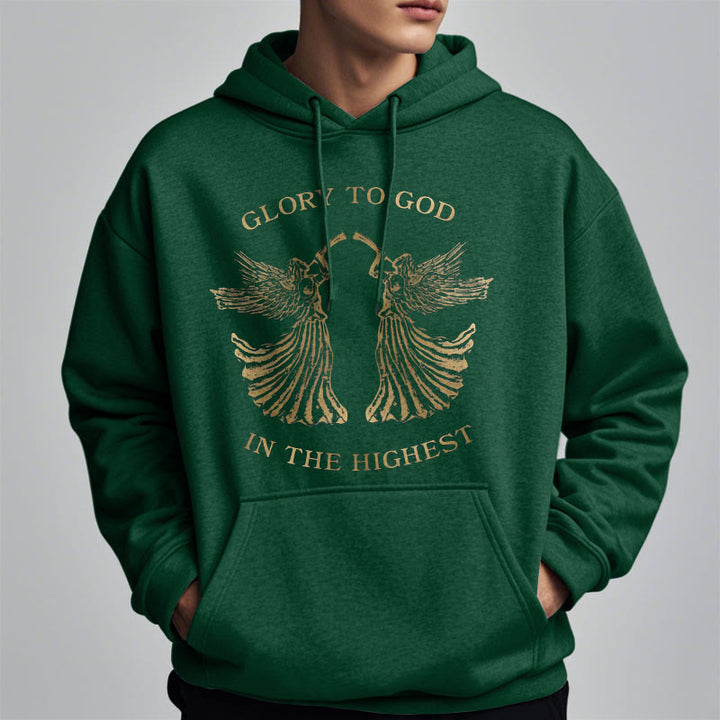 Christianartworkshop Kapuzenpullover aus Polyester im klassischen Stil mit der Aufschrift „Ehre sei Gott im höchsten Engel“ und Fleecefutter - image 15