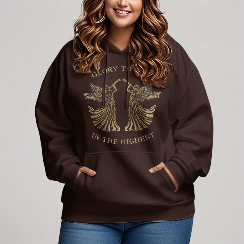 Christianartworkshop Kapuzenpullover aus Polyester im klassischen Stil mit der Aufschrift „Ehre sei Gott im höchsten Engel“ und Fleecefutter - image 13