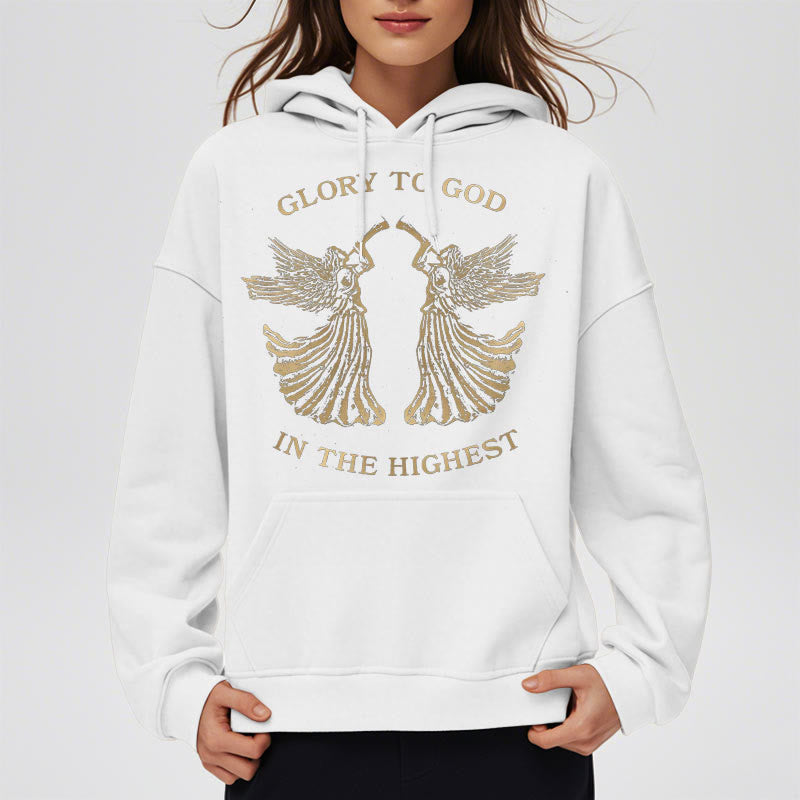 Christianartworkshop Kapuzenpullover aus Polyester im klassischen Stil mit der Aufschrift „Ehre sei Gott im höchsten Engel“ und Fleecefutter - image 9