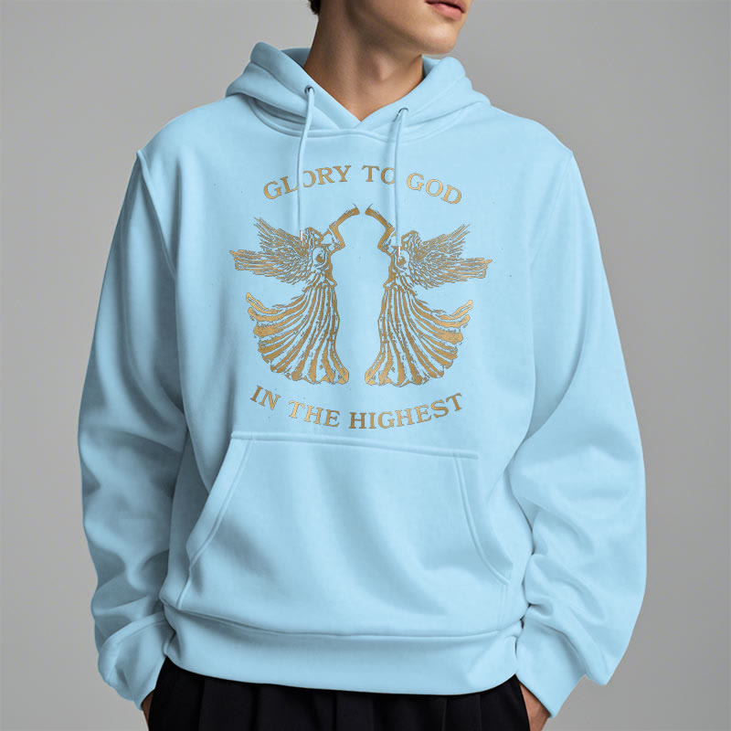 Christianartworkshop Kapuzenpullover aus Polyester im klassischen Stil mit der Aufschrift „Ehre sei Gott im höchsten Engel“ und Fleecefutter - image 5