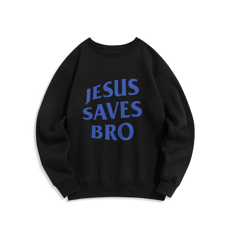 Christianartworkshop Zitat-Stil Jesus Saves Bro Proud Faith Fleece-gefüttertes Polyester-Sweatshirt - Schwarz - 2XL - image 6