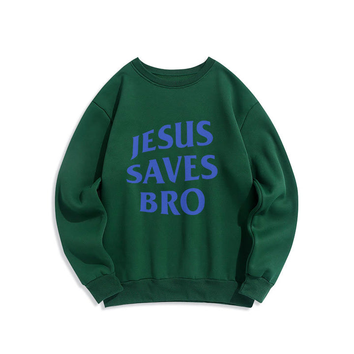Christianartworkshop Zitat-Stil Jesus Saves Bro Proud Faith Fleece-gefüttertes Polyester-Sweatshirt