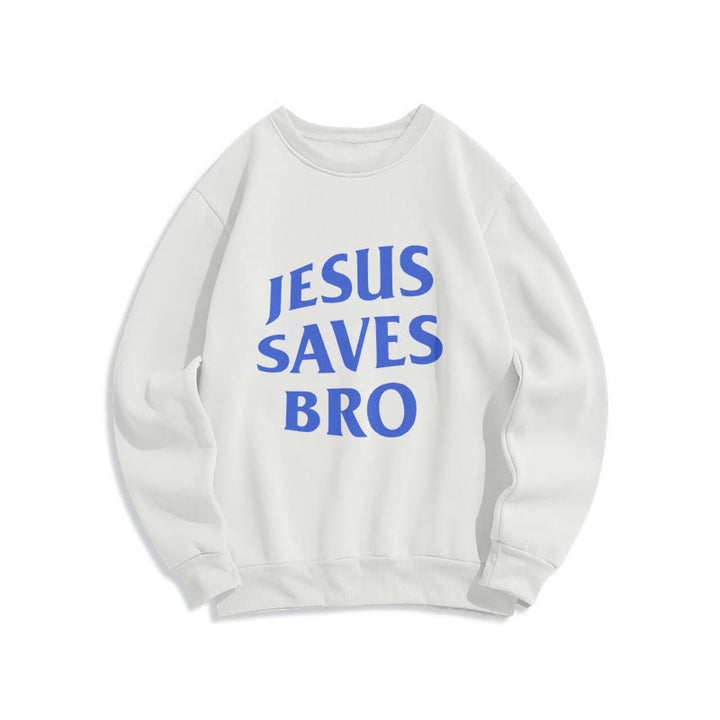 Christianartworkshop Zitat-Stil Jesus Saves Bro Proud Faith Fleece-gefüttertes Polyester-Sweatshirt - Weiß - 2XL - image 8