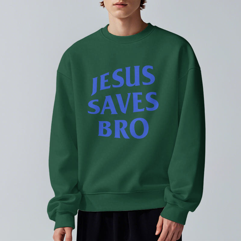 Christianartworkshop Zitat-Stil Jesus Saves Bro Proud Faith Fleece-gefüttertes Polyester-Sweatshirt