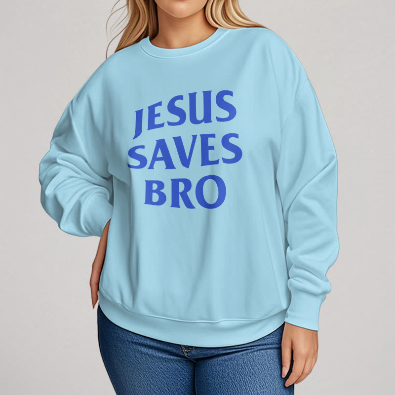 Christianartworkshop Zitat-Stil Jesus Saves Bro Proud Faith Fleece-gefüttertes Polyester-Sweatshirt