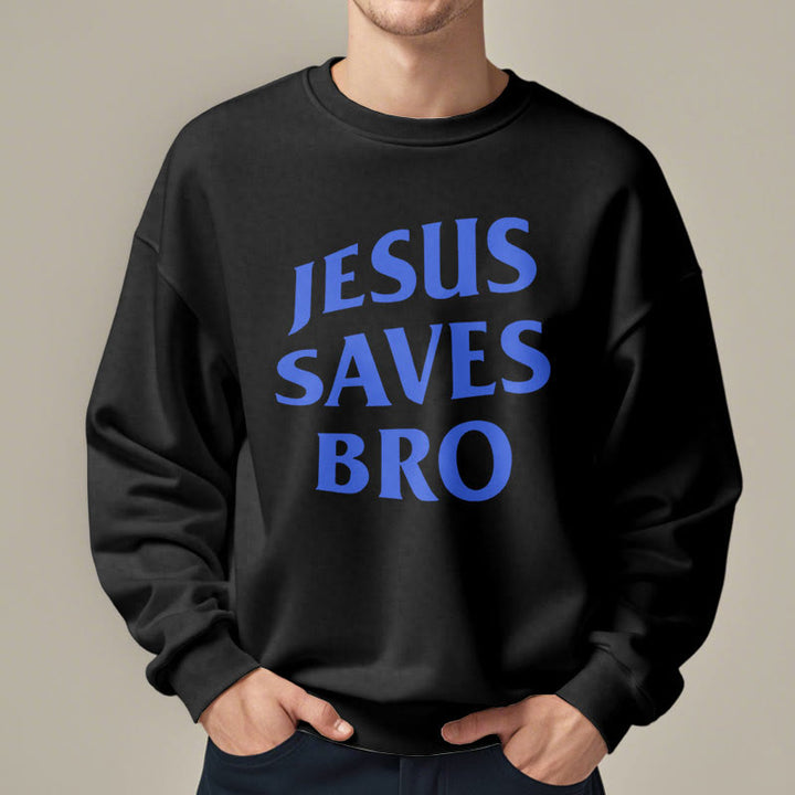 Christianartworkshop Zitat-Stil Jesus Saves Bro Proud Faith Fleece-gefüttertes Polyester-Sweatshirt