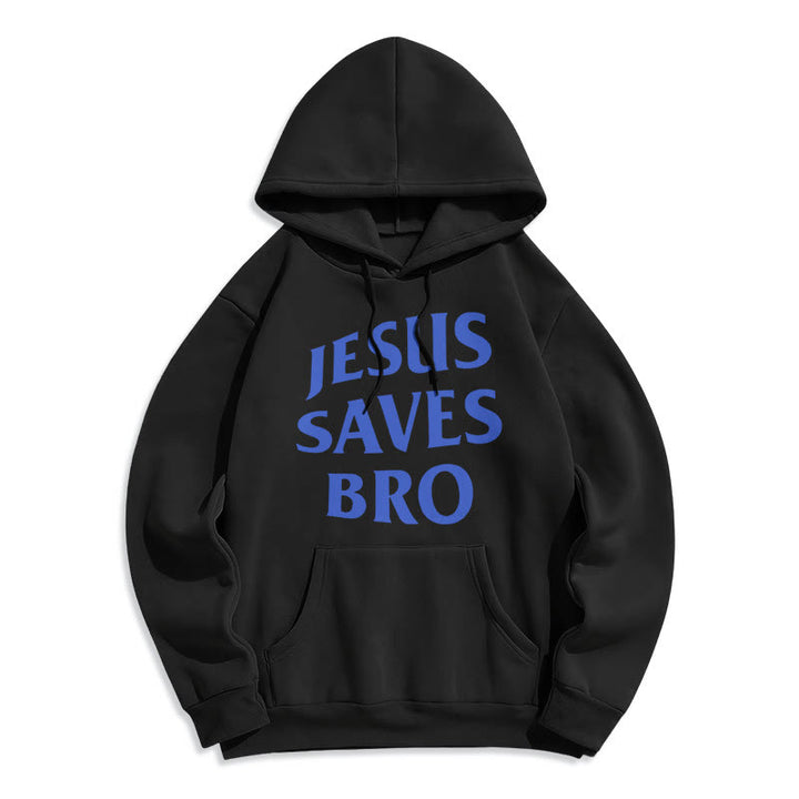 Christianartworkshop Kapuzenpullover aus Polyester mit Fleecefutter, Zitat-Stil „Jesus Saves Bro Proud Faith“ - Schwarz - 2XL - image 6