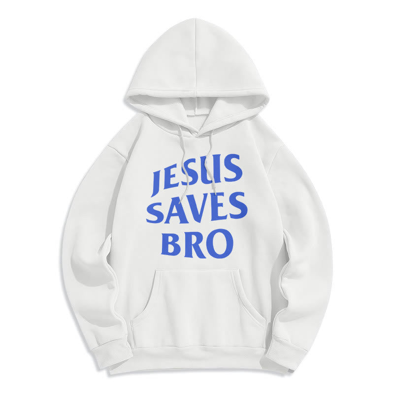 Christianartworkshop Kapuzenpullover aus Polyester mit Fleecefutter, Zitat-Stil „Jesus Saves Bro Proud Faith“ - Weiß - 2XL - image 8